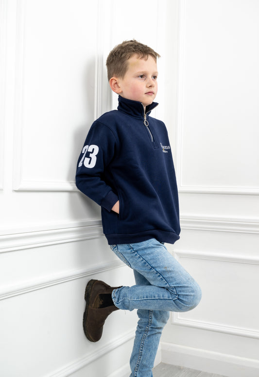 Gibsons Countrywear boys navy Q zip top