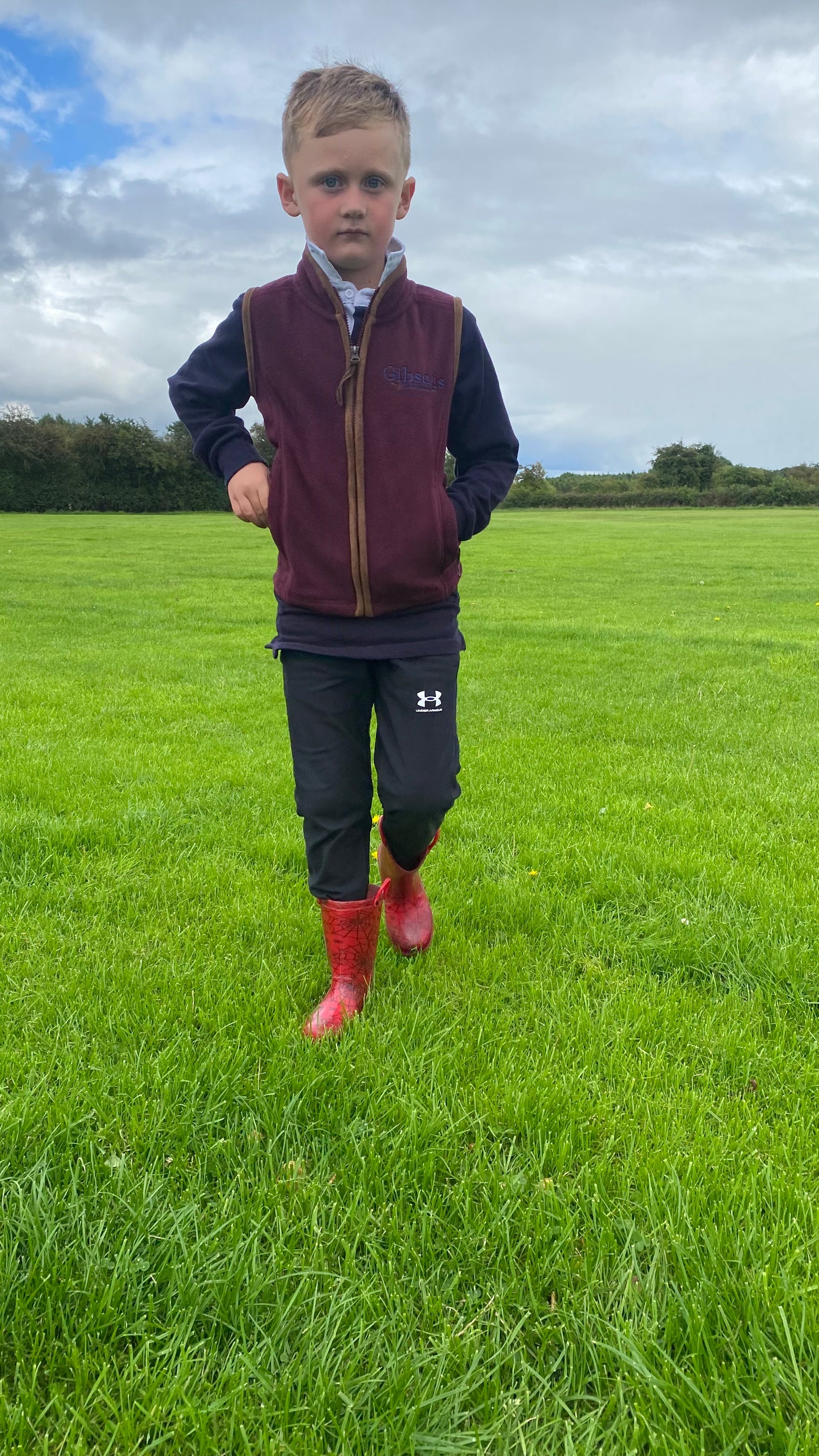 Children’s Burgundy Fleece Gilet