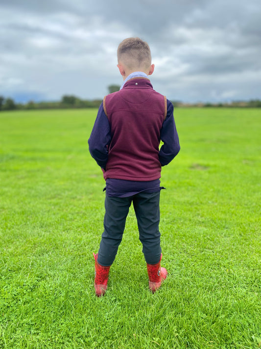 Children’s Burgundy Fleece Gilet